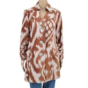 Anthracite By Muse Brown Cream Western Aztec Patterned Women's Coat